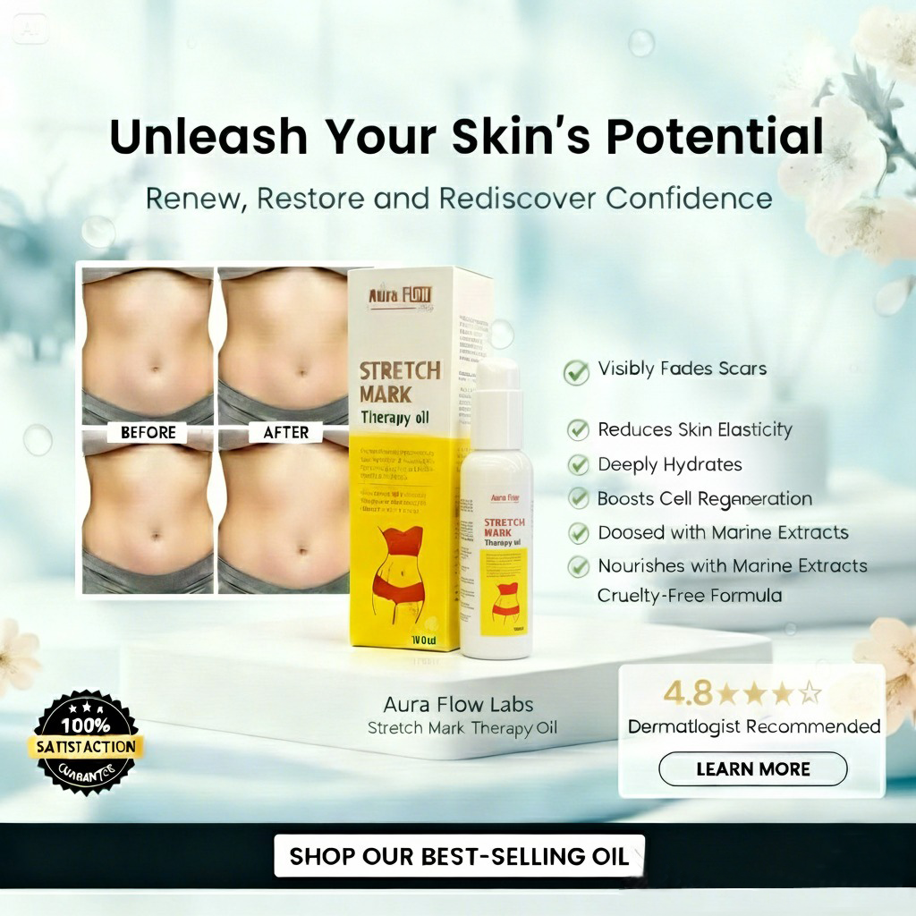 Aura Flow™ Stretch Mark Therapy Oil for Visible Results