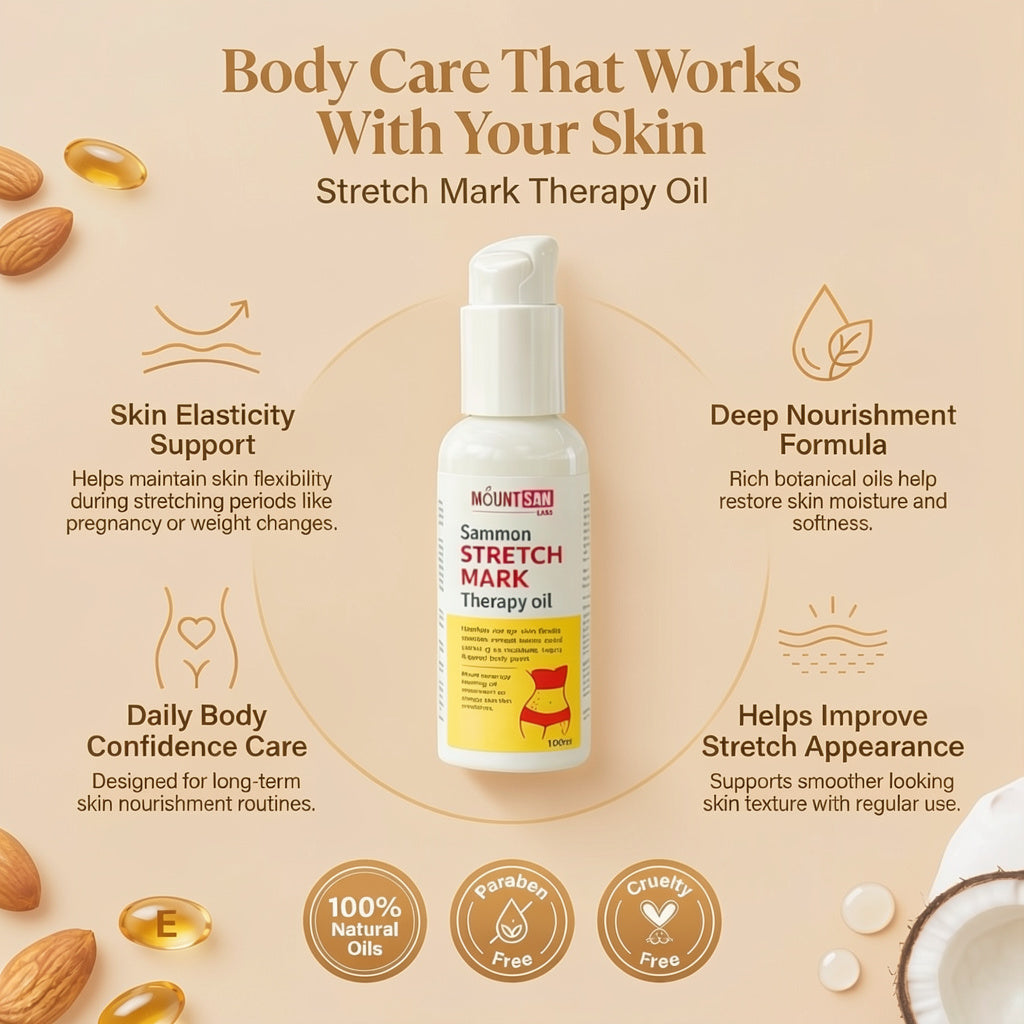 Stretch Mark Therapy Oil (100ml) – Buy 1 Get 1 Free | Natural Elasticity Boosting Formula
